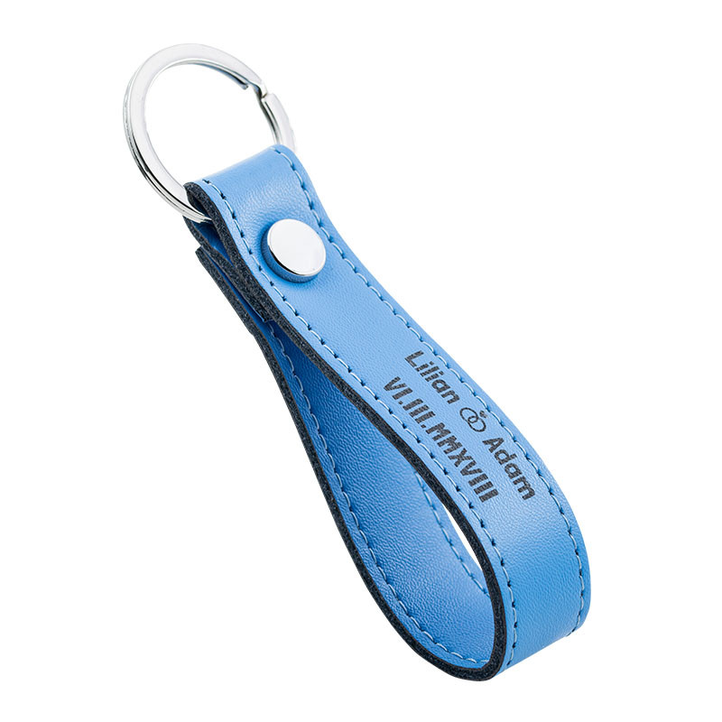 Llavero Personalizado con Correa de Piel Auténtica