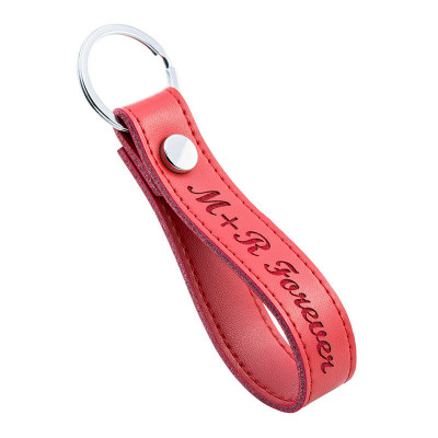 Llavero Personalizado con Correa de Piel Auténtica