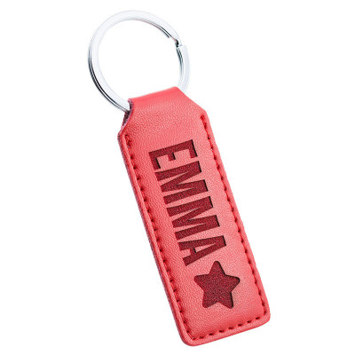 Llavero Personalizado con Correa de Piel Auténtica