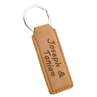 Llavero Personalizado con Correa de Piel Auténtica