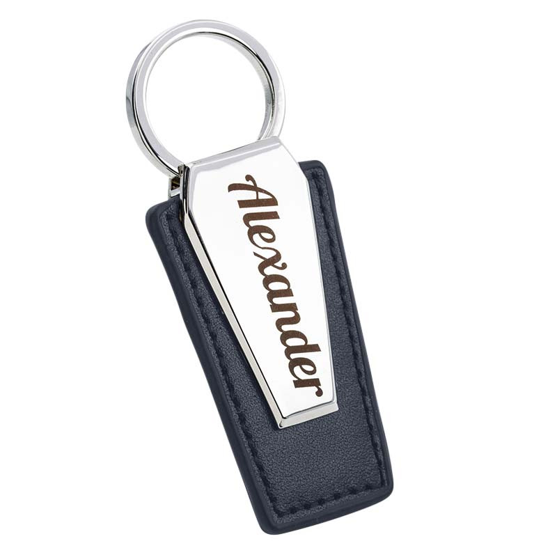 Llavero Personalizado de Piel con Placa Metálica