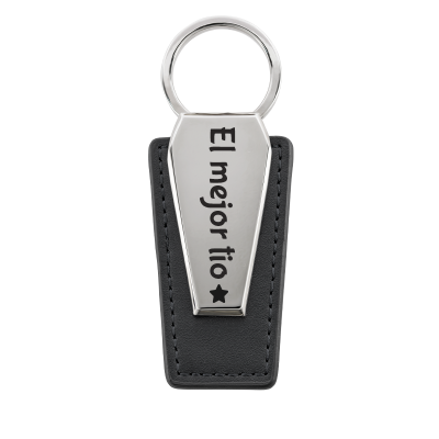 Llavero Personalizado de Piel con Placa Metálica
