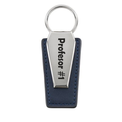 Llavero Personalizado de Piel con Placa Metálica