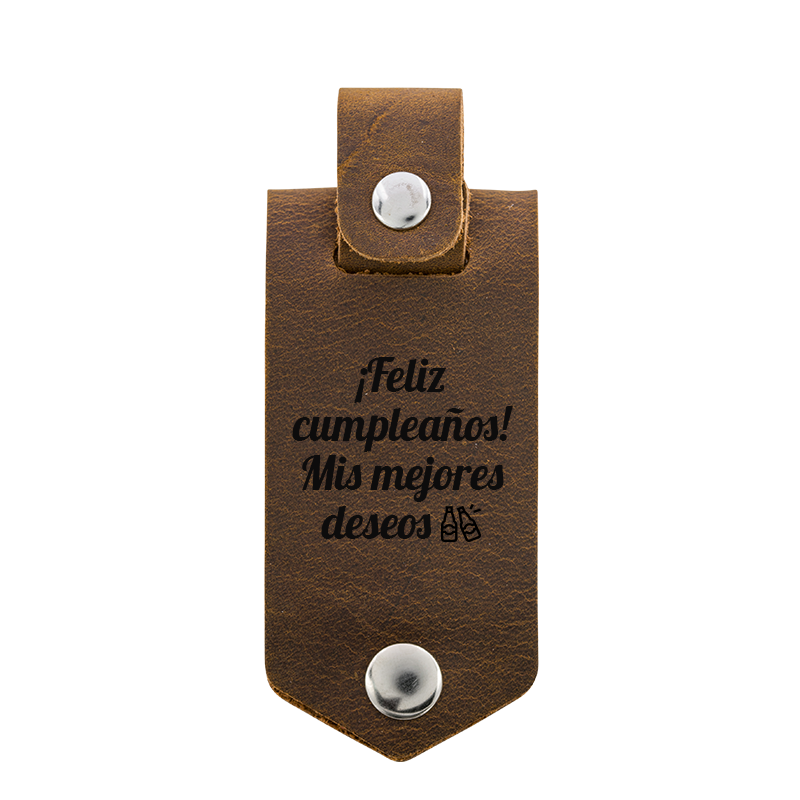 Llavero Portafotos Personalizado de Piel Auténtica