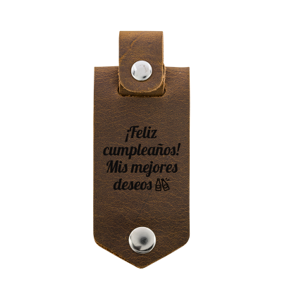 Llavero Portafotos Personalizado de Piel Auténtica