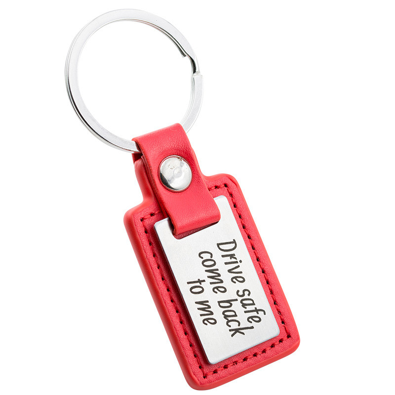 Llavero Personalizado Rectangular Grabado con Cuero