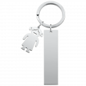 Llavero Personalizado en Forma de Rectángulo Grabado con Charm de Niña