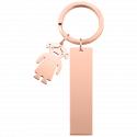 Llavero Personalizado en Forma de Rectángulo Grabado con Charm de Niña