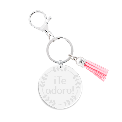 Llavero Acrílico Personalizado con Borla de...