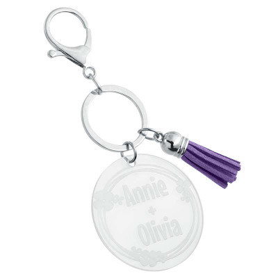 Llavero Acrílico Personalizado con Borla de...