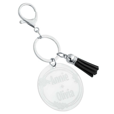 Llavero Acrílico Personalizado con Borla de...