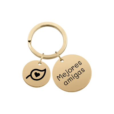 Llavero Personalizado Grabado de 2 Círculos