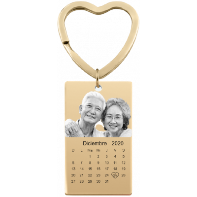 Llavero con Foto y Calendario Grabados