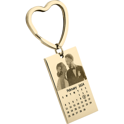 Llavero con Foto y Calendario Grabados