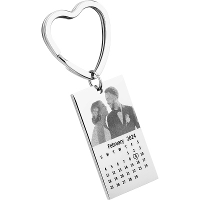 Llavero con Foto y Calendario Grabados