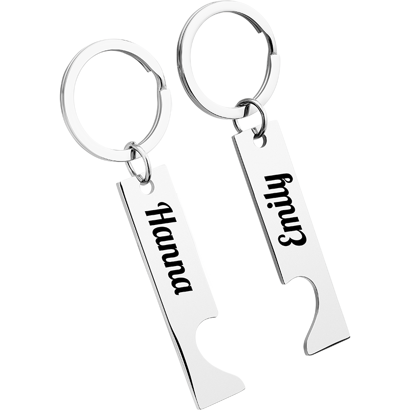 Llaveros Personalizados de Pareja con Corazón Grabado
