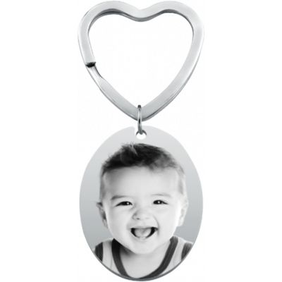 Llavero Ovalado Personalizado con Foto Grabada