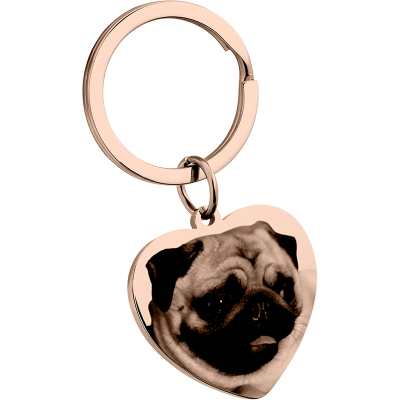 Llavero de Forma de Corazón con Foto de Perro o...