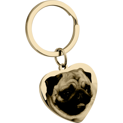 Llavero de Forma de Corazón con Foto de Perro o...