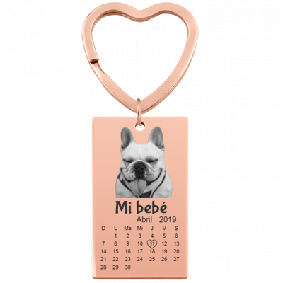 Llavero Grabado con Foto de Perro o Gato, Texto...