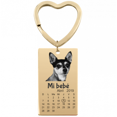 Llavero Grabado con Foto de Perro o Gato, Texto...