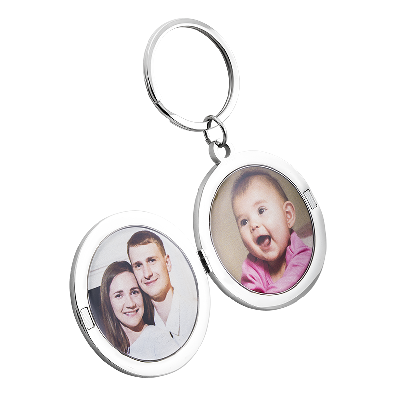 Llavero Lujoso Personalizado en Forma de Círculo con Foto