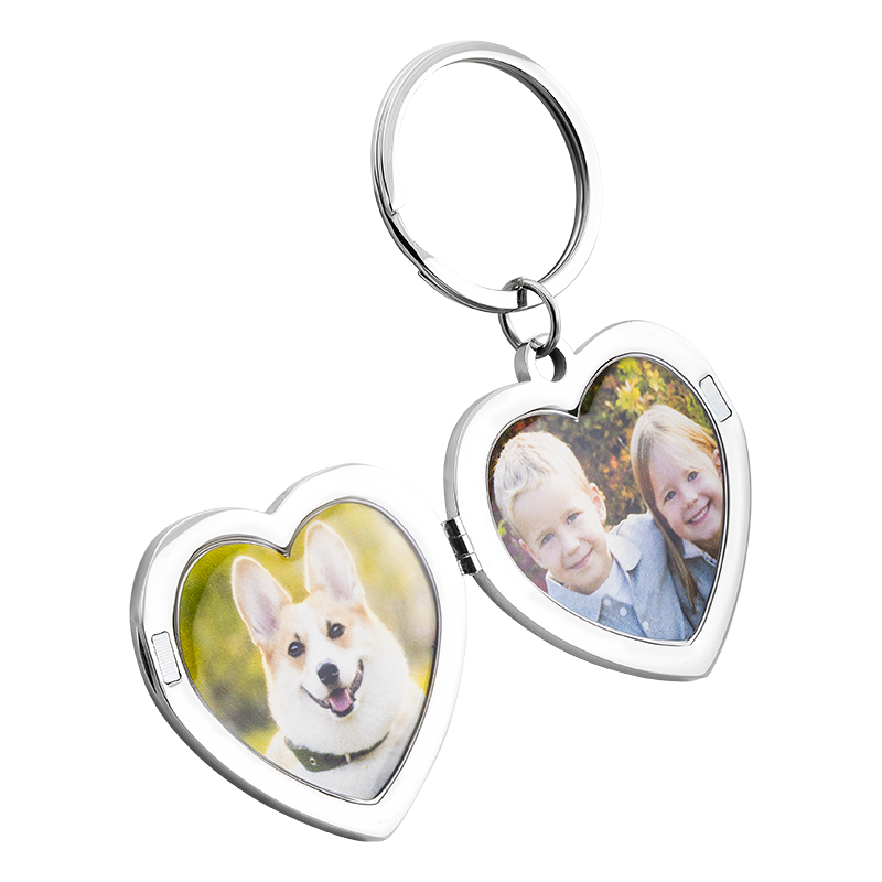 Llavero Lujoso Personalizado en Forma de Corazón con Foto