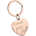 Llavero Personalizado en Forma de Corazón Grabado con Texto Manuscrito