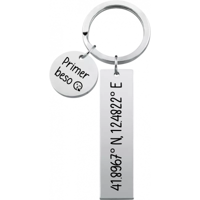 Llavero Personalizado con Coordenadas Grabadas