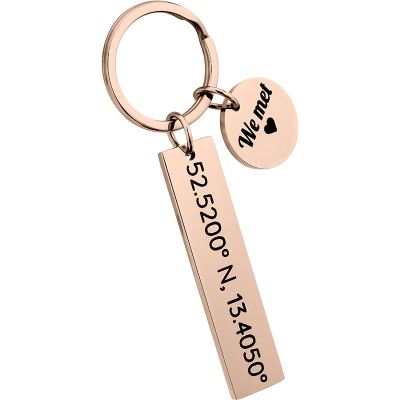 Llavero Personalizado con Coordenadas Grabadas