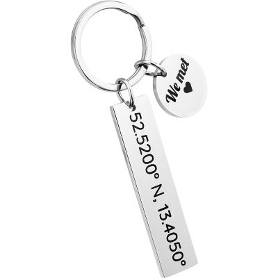 Llavero Personalizado con Coordenadas Grabadas