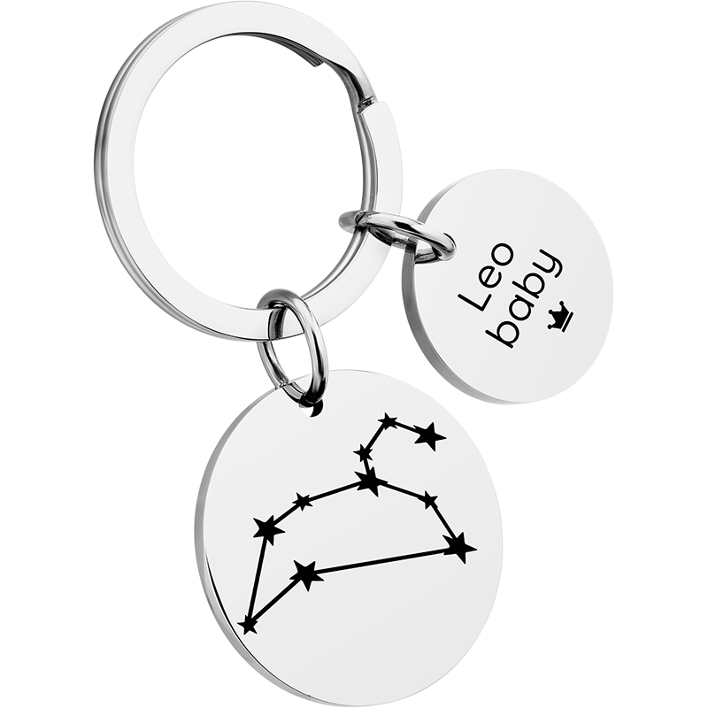 Llavero Personalizado con Forma de Círculo con Constelación