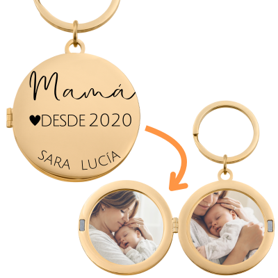 Llavero con Medallón Grabado para Mamá, con los...