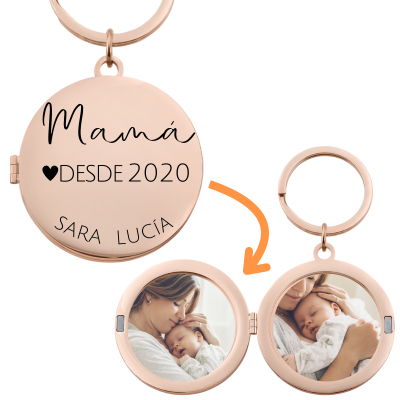 Llavero con Medallón Grabado para Mamá, con los...