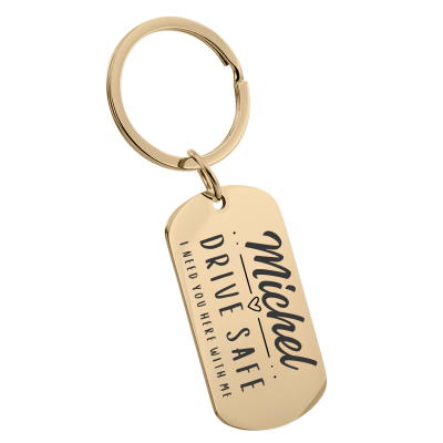 Llavero grabado personalizado con el mensaje...