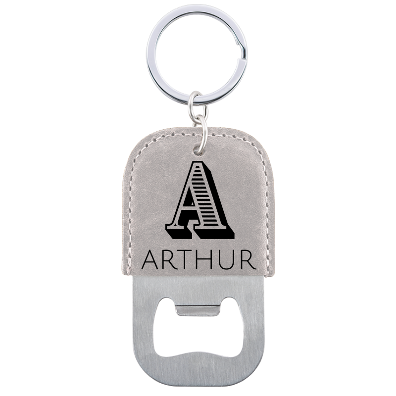 Llavero Abridor de Botellas de Cuero Personalizado con Nombre - Regalo para hombre