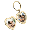 Llavero con Medallón para Pareja, con Fotos y Grabado "Enamorados desde.."