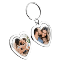 Llavero con Medallón para Pareja, con Fotos y Grabado "Enamorados desde.."