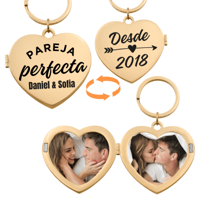 Perso Llavero Personalizado con Corazón de...