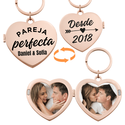 Perso Llavero Personalizado con Corazón de...