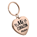 Llavero Personalizado con Medallón para Pareja, con Fotos y Grabado "Mi Corazón"