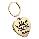 Llavero Personalizado con Medallón para Pareja, con Fotos y Grabado "Mi Corazón"
