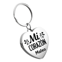 Llavero Personalizado con Medallón para Pareja, con Fotos y Grabado "Mi Corazón"
