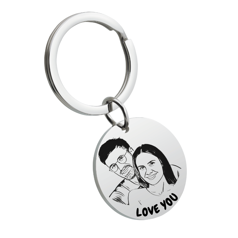 Llavero de Círculo Único para Pareja: Personalizable con Foto y Nombre de Tu Persona Especial