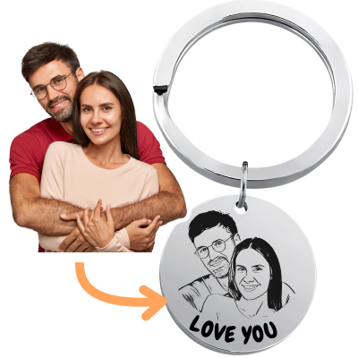 Llavero de Círculo Único para Pareja:...
