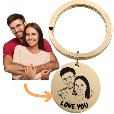 Llavero de Círculo Único para Pareja:...