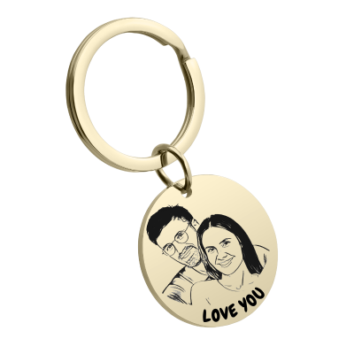 Llavero de Círculo Único para Pareja:...