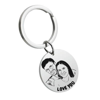 Llavero de Círculo Único para Pareja:...