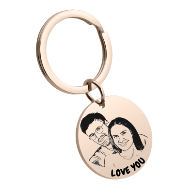 Llavero de Círculo Único para Pareja:...